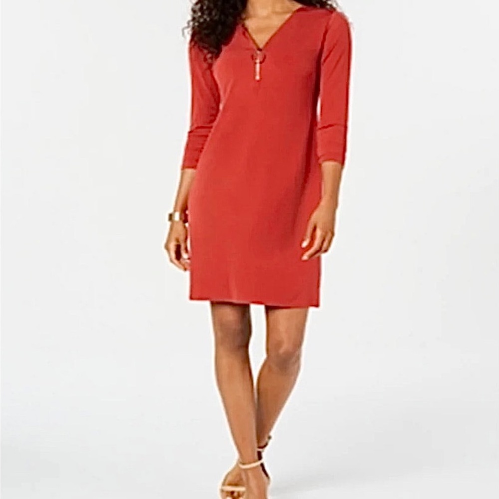 NWT JM Collection Dress Rusty Red PM